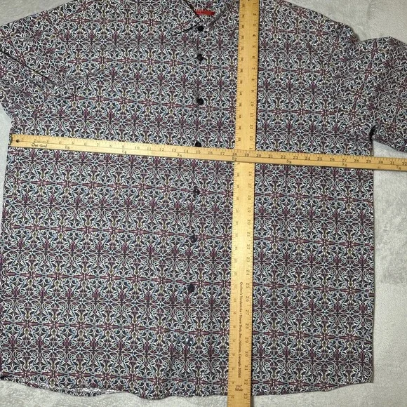 SIGNUM Mens‎ Geometric Abstract Pattern Multicolor Shirt 2XL XXL Cotton - Picture 6 of 13